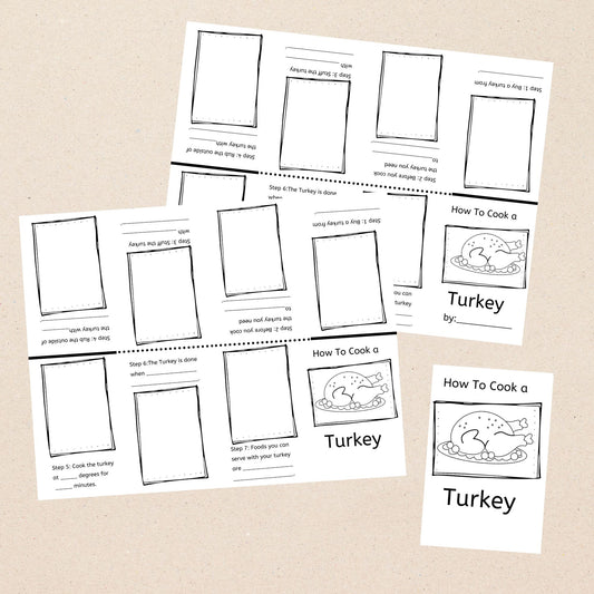 How to Cook a Turkey Mini Book | Thanksgiving Turkey Recipe Activity
