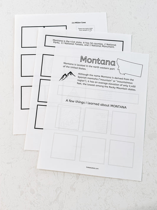 Montana Worksheets and Unit Study