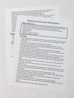 Wyoming Worksheets and Unit Study