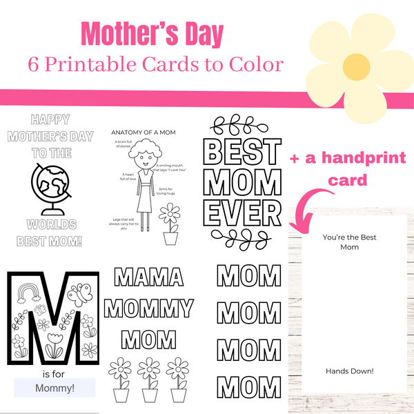 Mother's Day Printable Cards to Color