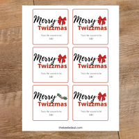 Merry Twizzmas Gift Tag Instant Download